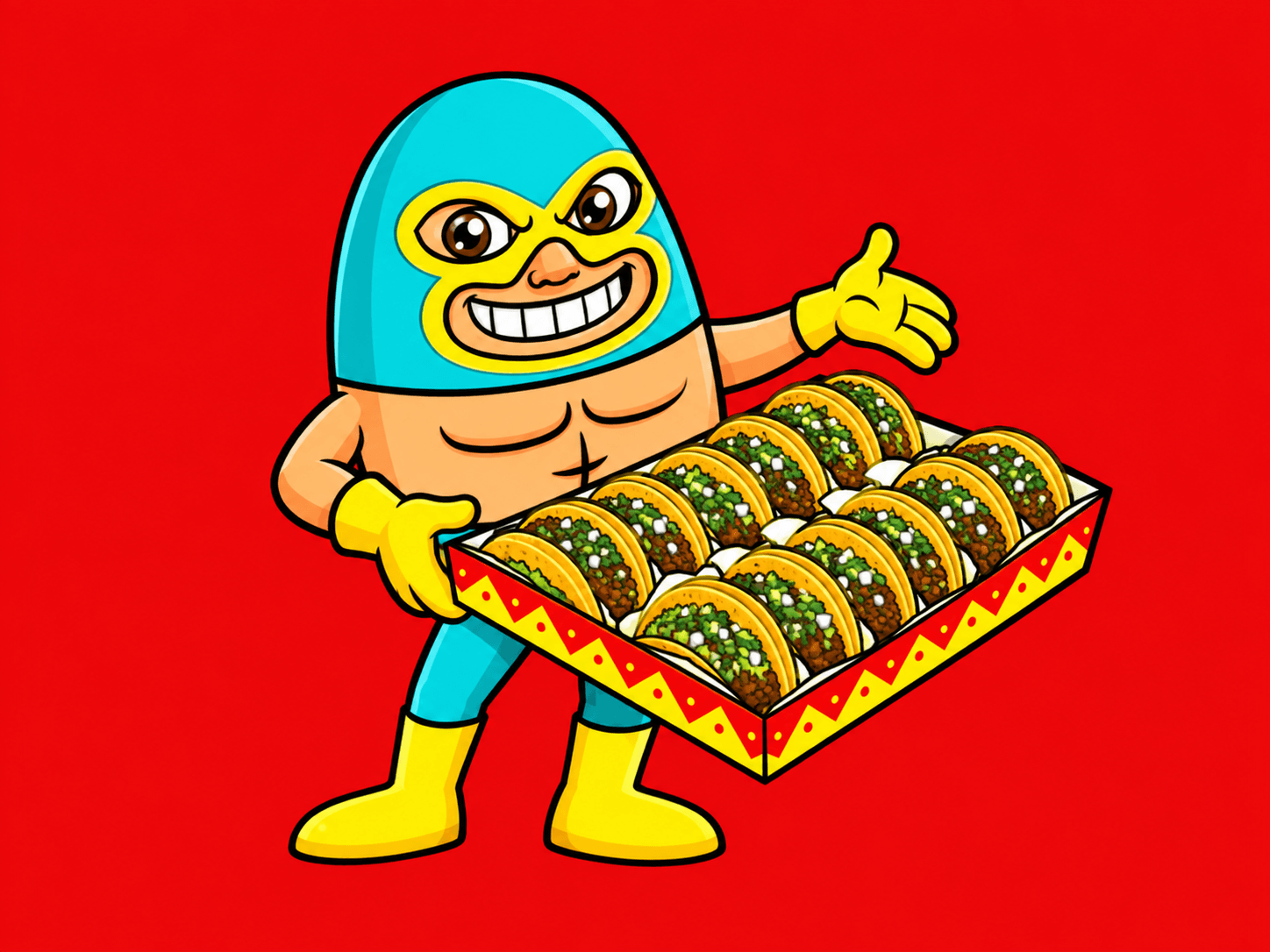 Paco Taco presenting a party tray of thirteen tacos