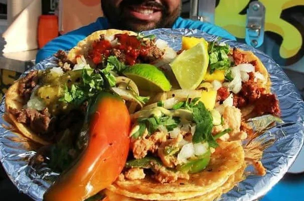 Street taco platter from an original Taco Libre menu concept